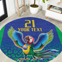 Brazil Canarinho Custom Round Carpet Macaw Mascot with Brazil Flag Colors