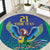 Brazil Canarinho Custom Round Carpet Macaw Mascot with Brazil Flag Colors