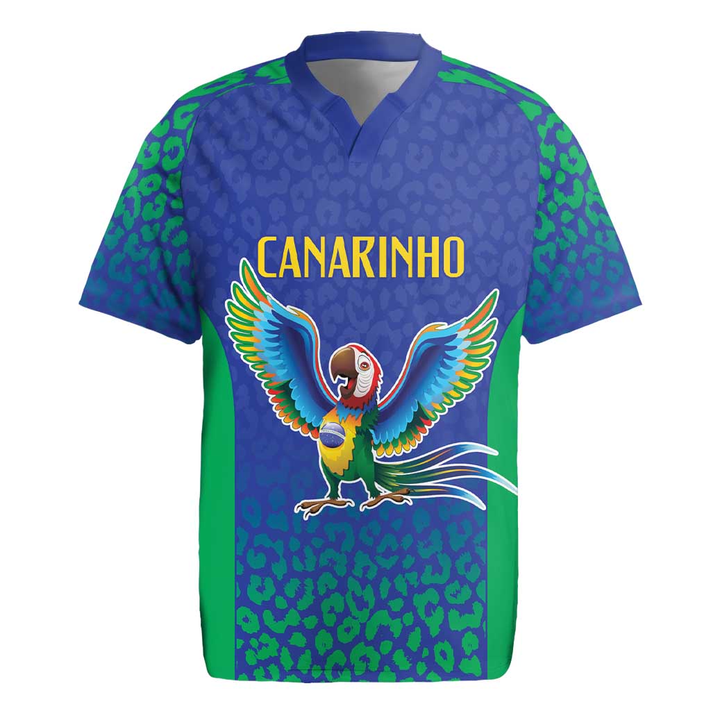 Brazil Canarinho Custom Rugby Jersey Macaw Mascot with Brazil Flag Colors