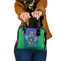 Brazil Canarinho Custom Shoulder Handbag Macaw Mascot with Brazil Flag Colors