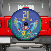 Brazil Canarinho Custom Spare Tire Cover Macaw Mascot with Brazil Flag Colors