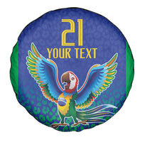 Brazil Canarinho Custom Spare Tire Cover Macaw Mascot with Brazil Flag Colors