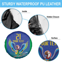 Brazil Canarinho Custom Spare Tire Cover Macaw Mascot with Brazil Flag Colors