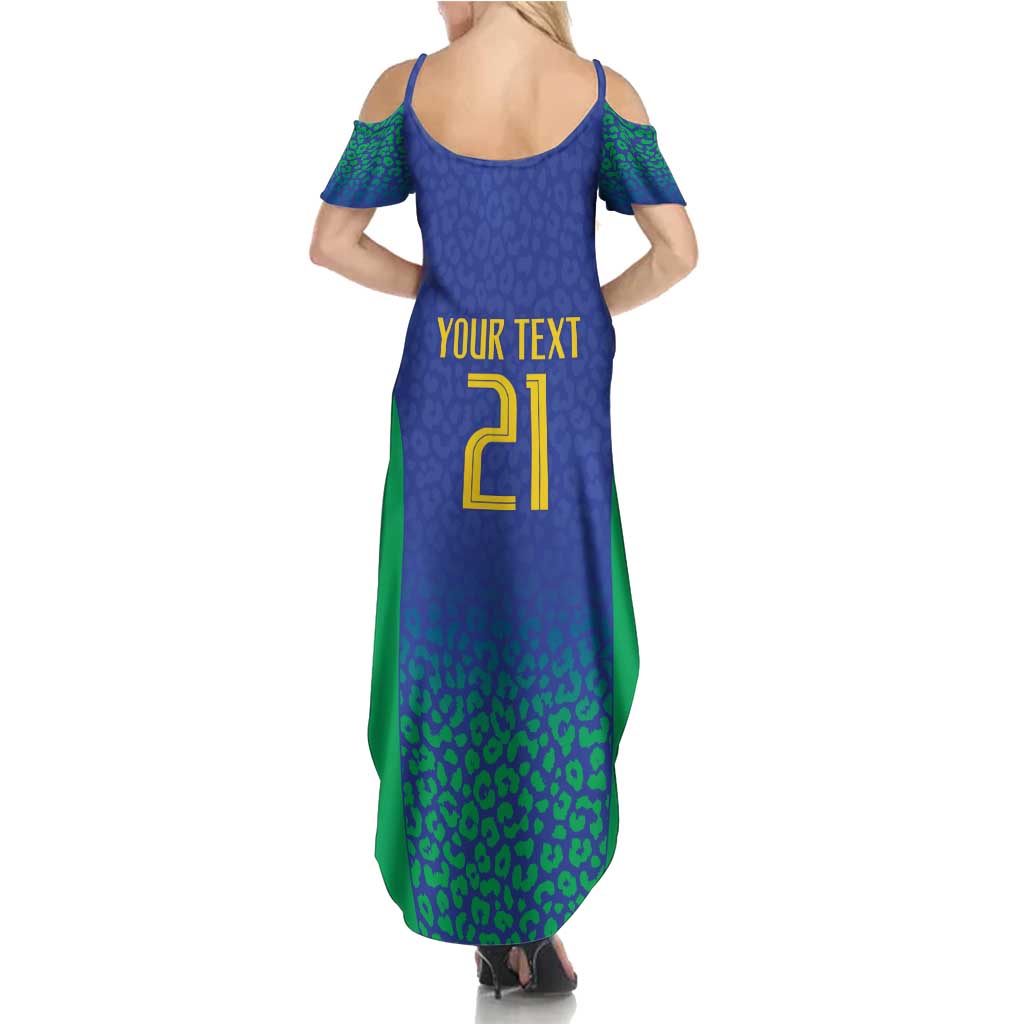Brazil Canarinho Custom Summer Maxi Dress Macaw Mascot with Brazil Flag Colors