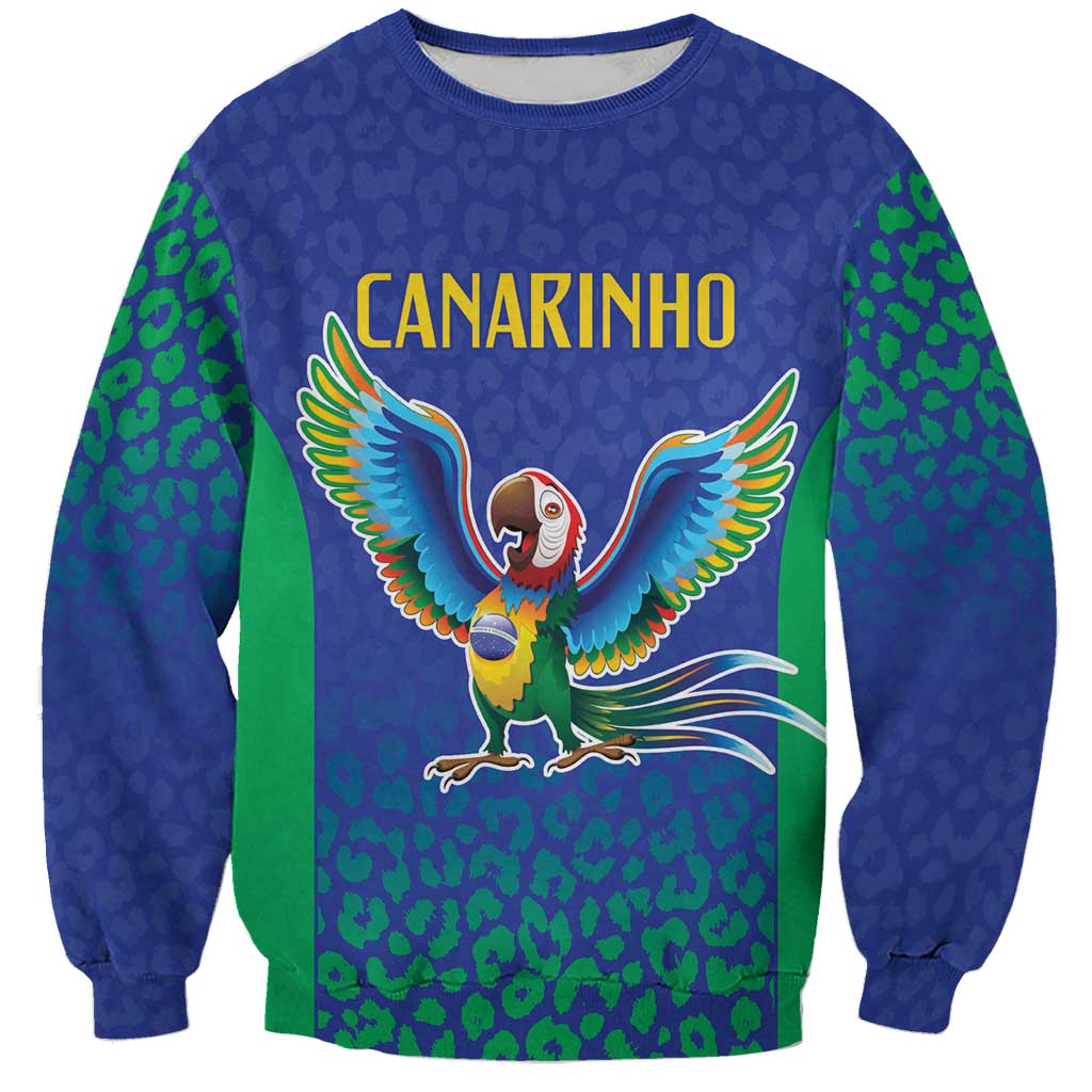 Brazil Canarinho Custom Sweatshirt Macaw Mascot with Brazil Flag Colors
