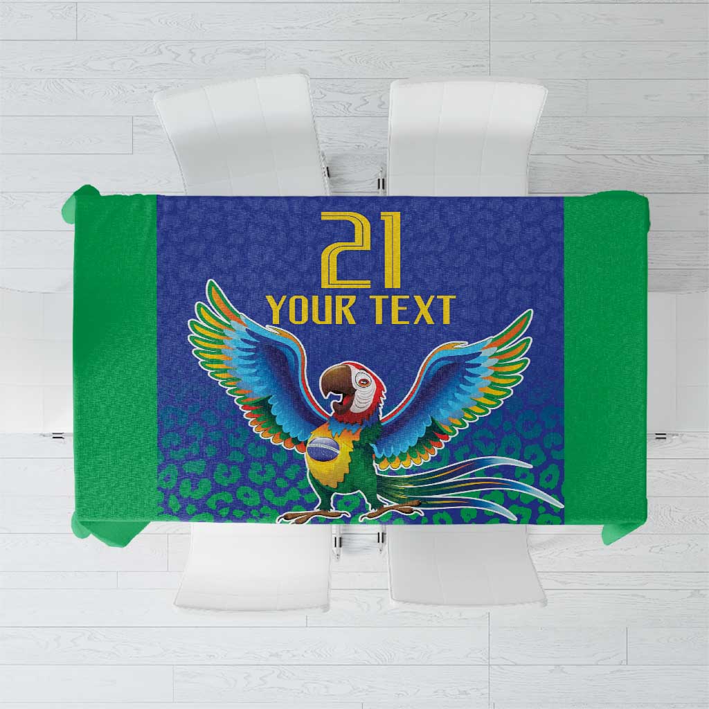 Brazil Canarinho Custom Tablecloth Macaw Mascot with Brazil Flag Colors