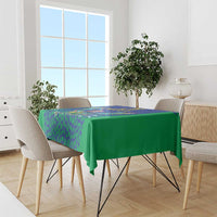 Brazil Canarinho Custom Tablecloth Macaw Mascot with Brazil Flag Colors