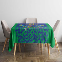 Brazil Canarinho Custom Tablecloth Macaw Mascot with Brazil Flag Colors