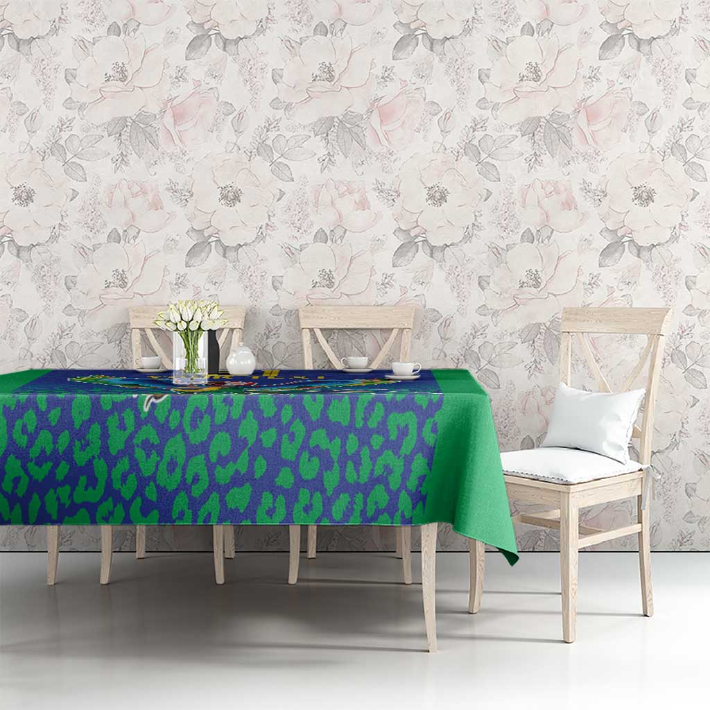 Brazil Canarinho Custom Tablecloth Macaw Mascot with Brazil Flag Colors