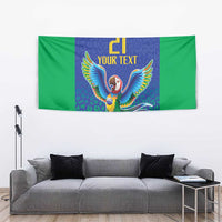 Brazil Canarinho Custom Tapestry Macaw Mascot with Brazil Flag Colors