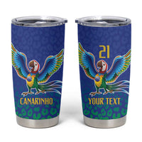 Brazil Canarinho Custom Tumbler Cup Macaw Mascot with Brazil Flag Colors