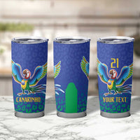 Brazil Canarinho Custom Tumbler Cup Macaw Mascot with Brazil Flag Colors