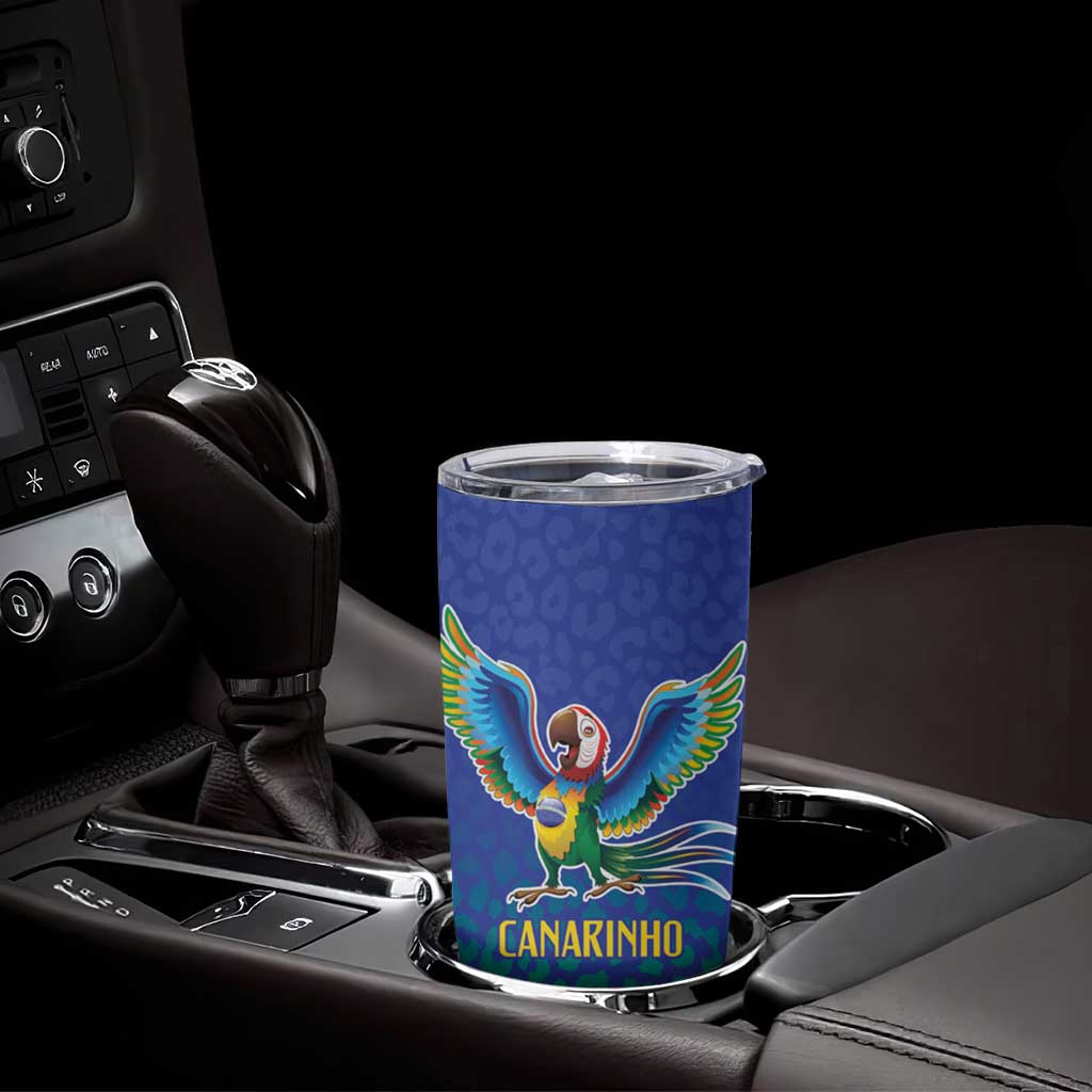 Brazil Canarinho Custom Tumbler Cup Macaw Mascot with Brazil Flag Colors