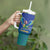 Brazil Canarinho Custom Tumbler With Handle Macaw Mascot with Brazil Flag Colors