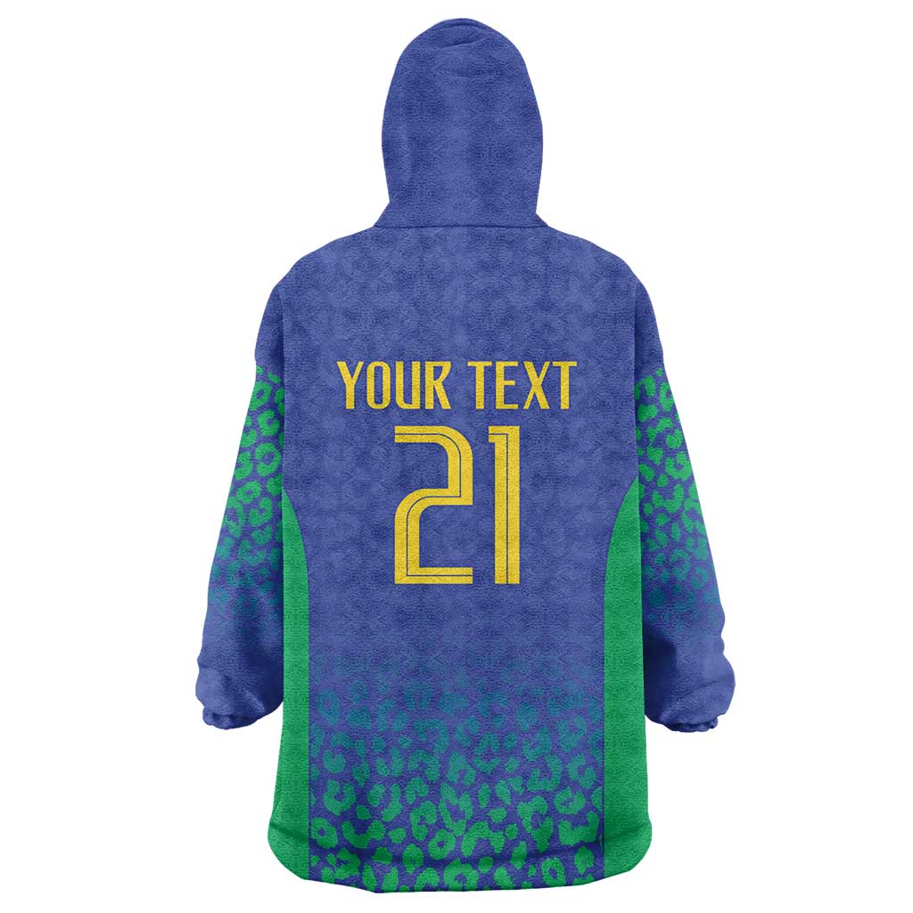 Brazil Canarinho Custom Wearable Blanket Hoodie Macaw Mascot with Brazil Flag Colors