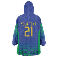 Brazil Canarinho Custom Wearable Blanket Hoodie Macaw Mascot with Brazil Flag Colors