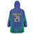 Brazil Canarinho Custom Wearable Blanket Hoodie Macaw Mascot with Brazil Flag Colors