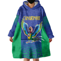 Brazil Canarinho Custom Wearable Blanket Hoodie Macaw Mascot with Brazil Flag Colors