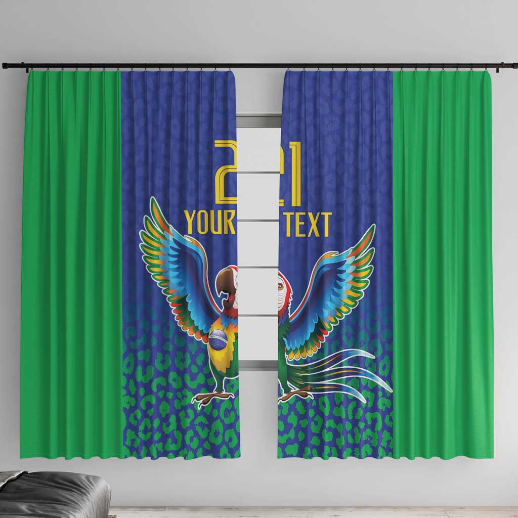 Brazil Canarinho Custom Window Curtain Macaw Mascot with Brazil Flag Colors