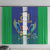 Brazil Canarinho Custom Window Curtain Macaw Mascot with Brazil Flag Colors