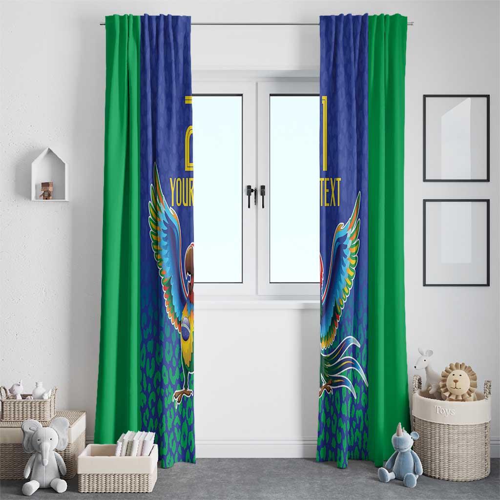 Brazil Canarinho Custom Window Curtain Macaw Mascot with Brazil Flag Colors