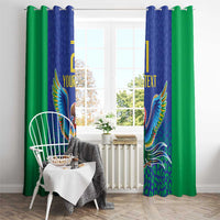 Brazil Canarinho Custom Window Curtain Macaw Mascot with Brazil Flag Colors