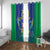 Brazil Canarinho Custom Window Curtain Macaw Mascot with Brazil Flag Colors