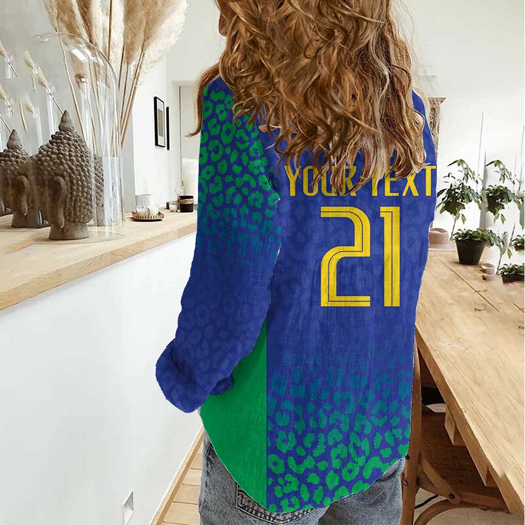 Brazil Canarinho Custom Women Casual Shirt Macaw Mascot with Brazil Flag Colors