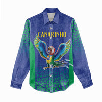 Brazil Canarinho Custom Women Casual Shirt Macaw Mascot with Brazil Flag Colors