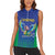 Brazil Canarinho Custom Women Sleeveless Polo Shirt Macaw Mascot with Brazil Flag Colors