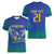 Brazil Canarinho Custom Women V-Neck T-Shirt Macaw Mascot with Brazil Flag Colors