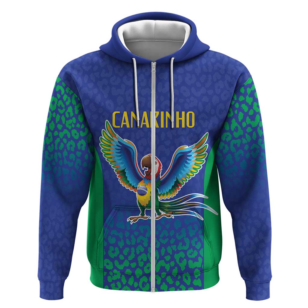 Brazil Canarinho Custom Zip Hoodie Macaw Mascot with Brazil Flag Colors