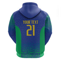 Brazil Canarinho Custom Zip Hoodie Macaw Mascot with Brazil Flag Colors