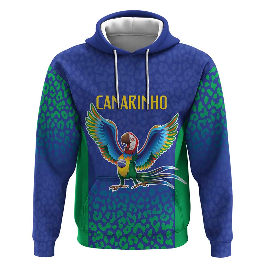 Brazil Canarinho Custom Zip Hoodie Macaw Mascot with Brazil Flag Colors