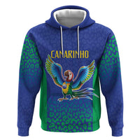 Brazil Canarinho Custom Zip Hoodie Macaw Mascot with Brazil Flag Colors