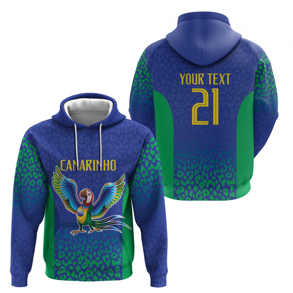 Brazil Canarinho Custom Zip Hoodie Macaw Mascot with Brazil Flag Colors