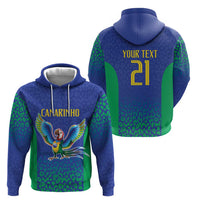 Brazil Canarinho Custom Zip Hoodie Macaw Mascot with Brazil Flag Colors