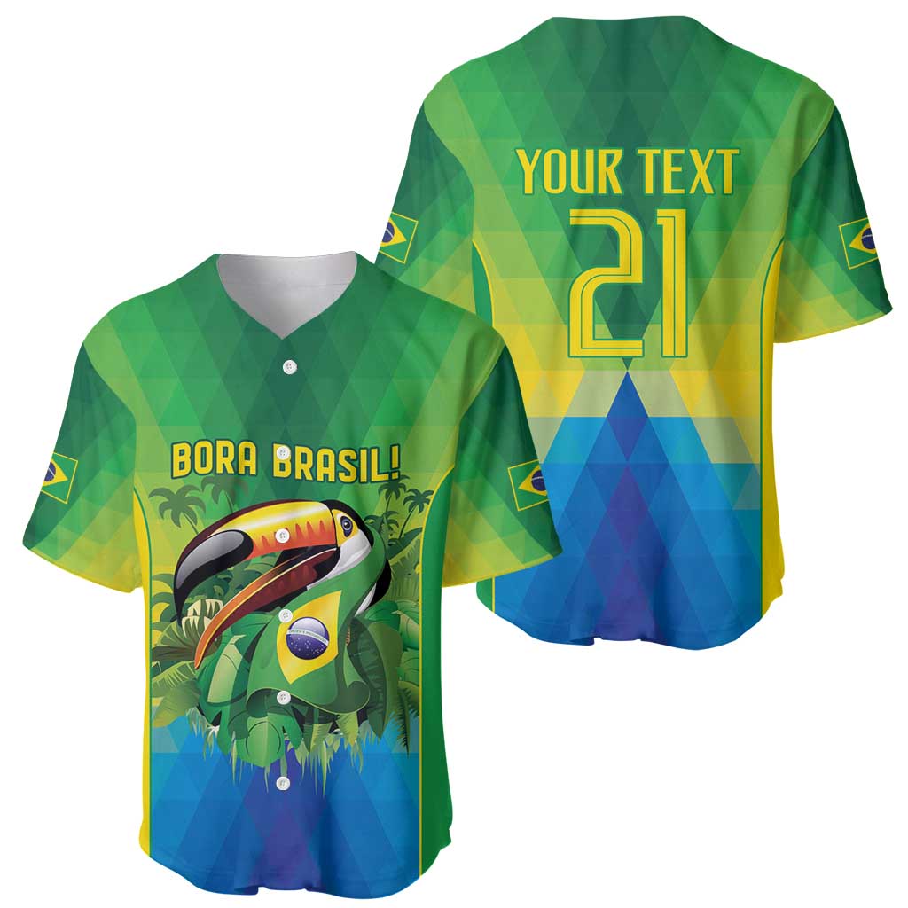 Brazil Football Custom Baseball Jersey Toco Toucan Bora Brasil! Go Brazil!