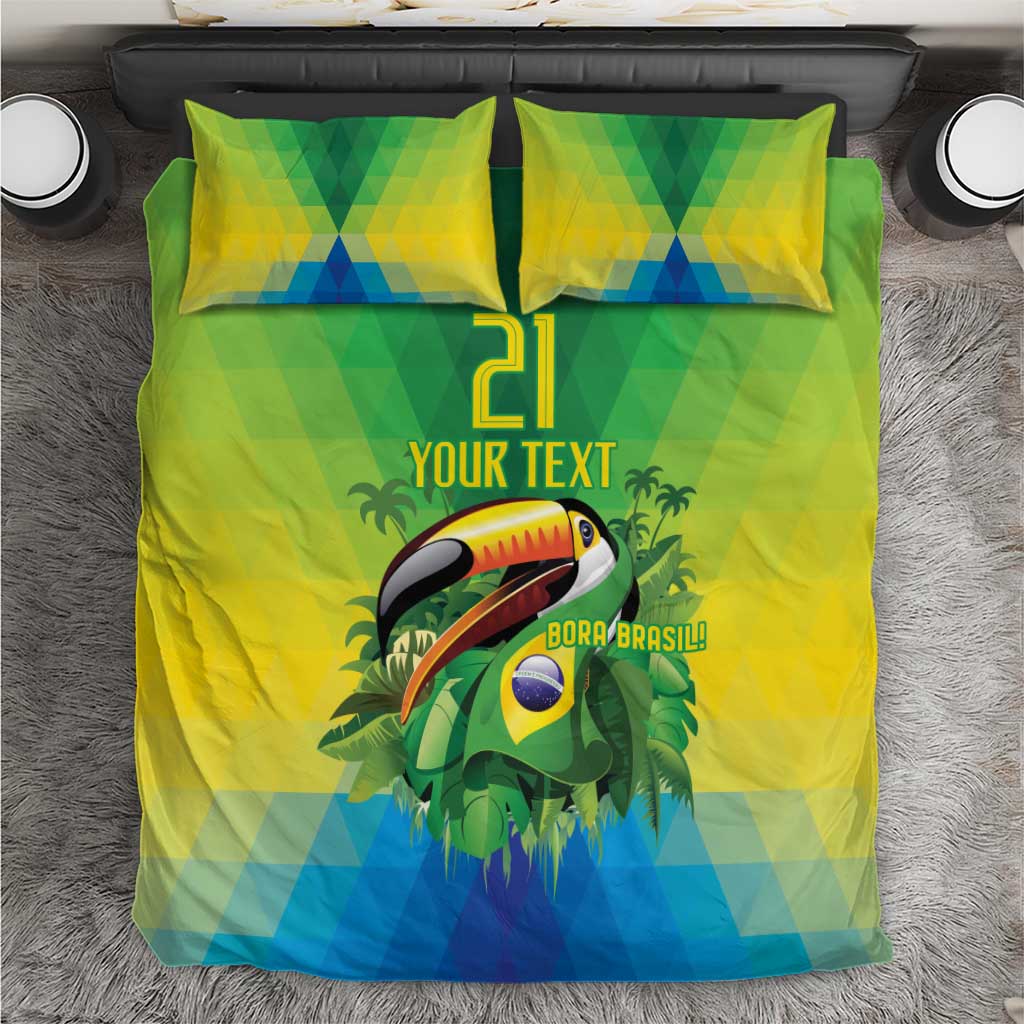 Brazil Football Custom Bedding Set Toco Toucan Bora Brasil! Go Brazil!
