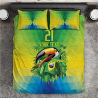 Brazil Football Custom Bedding Set Toco Toucan Bora Brasil! Go Brazil!