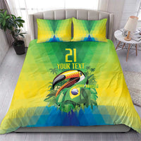 Brazil Football Custom Bedding Set Toco Toucan Bora Brasil! Go Brazil!