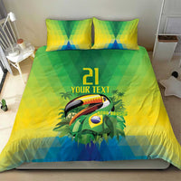 Brazil Football Custom Bedding Set Toco Toucan Bora Brasil! Go Brazil!