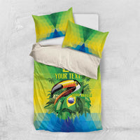 Brazil Football Custom Bedding Set Toco Toucan Bora Brasil! Go Brazil!