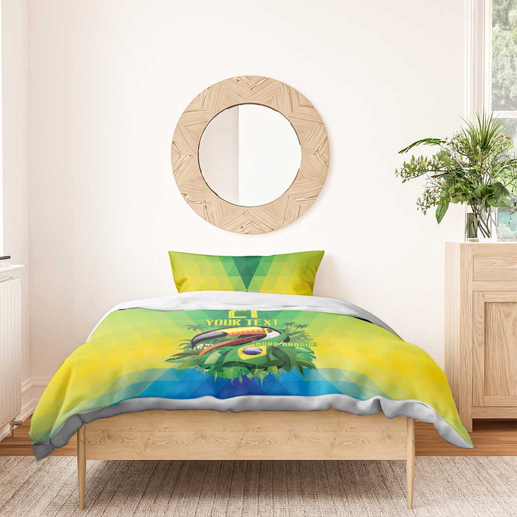 Brazil Football Custom Bedding Set Toco Toucan Bora Brasil! Go Brazil!