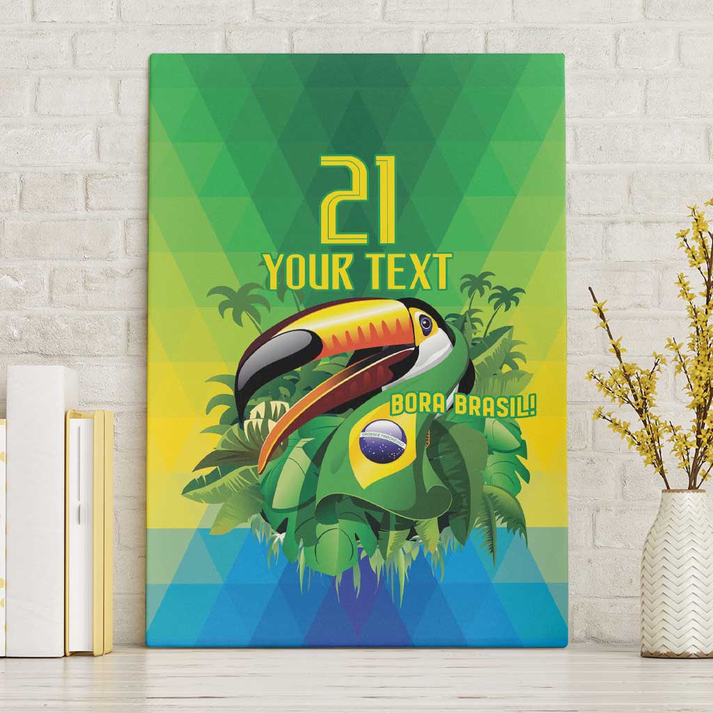 Brazil Football Custom Canvas Wall Art Toco Toucan Bora Brasil! Go Brazil!