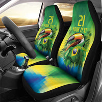 Brazil Football Custom Car Seat Cover Toco Toucan Bora Brasil! Go Brazil!