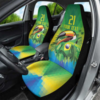Brazil Football Custom Car Seat Cover Toco Toucan Bora Brasil! Go Brazil!