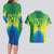 Brazil Football Custom Couples Matching Long Sleeve Bodycon Dress and Hawaiian Shirt Toco Toucan Bora Brasil! Go Brazil!