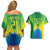Brazil Football Custom Couples Matching Off Shoulder Short Dress and Hawaiian Shirt Toco Toucan Bora Brasil! Go Brazil!