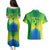 Brazil Football Custom Couples Matching Puletasi and Hawaiian Shirt Toco Toucan Bora Brasil! Go Brazil!